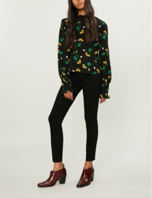 Paige Womens Black Shadow Margot Ultra-skinny High-rise Cropped Jeans In Black Shadow
