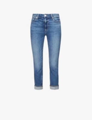 Shop Paige Sarah Faded Slim-leg High-rise Jeans In Embarcadero