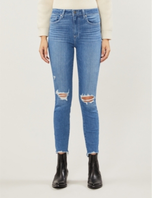 PAIGE - Hoxton ripped skinny high-rise jeans | Selfridges.com