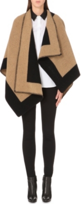 BURBERRY - Checked wool and cashmere-blend blanket cape | Selfridges.com