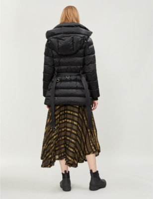 Shop Burberry Water Resistant Womens Black Check Limehouse Hooded  Shell-down Puffer Coat