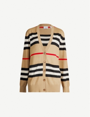 burberry striped cardigan