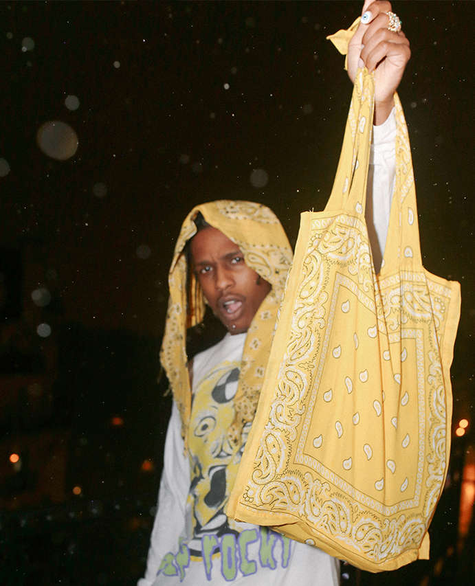 A$AP ROCKYs YELLOW BANDANA on X: More yellow bandana.   / X