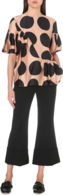 STELLA MCCARTNEY Cropped flared stretch-wool trousers