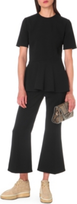 STELLA MCCARTNEY Cropped flared stretch-wool trousers