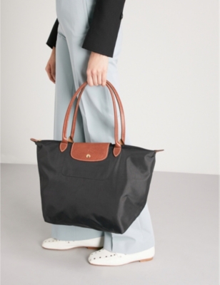 grey longchamp bag