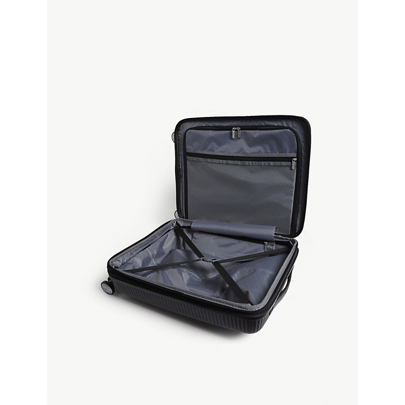 Shop American Tourister Bass Black Soundbox Expandable Four-wheel Cabin Suitcase