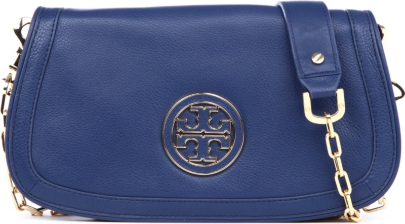 Amanda leather logo clutch   TORY BURCH   Clutches & evening bags 