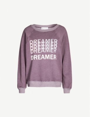 WILDFOX Dreamer slogan-print cotton-blend sweatshirt