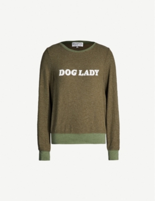 WILDFOX ‘Dog lady’ print fleece sweatshirt