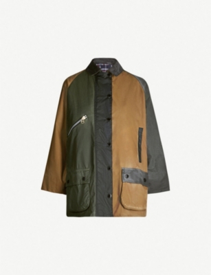 barbour by alexachung patch waxed cotton jacket