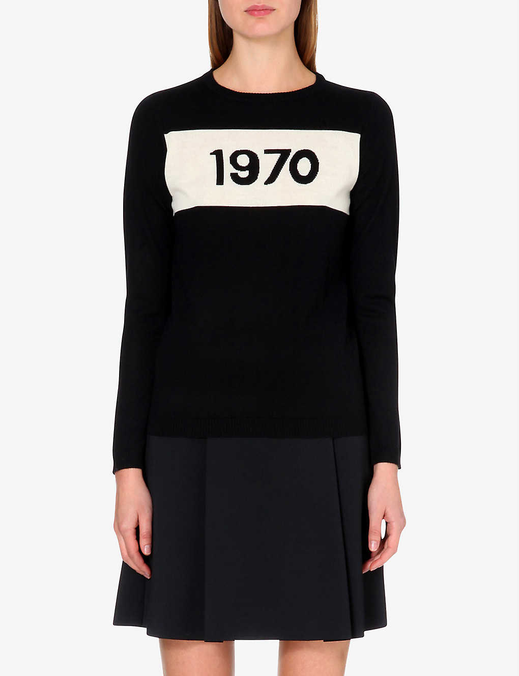 Bella Freud Classic 1970 Merino Wool Knit In In Black
