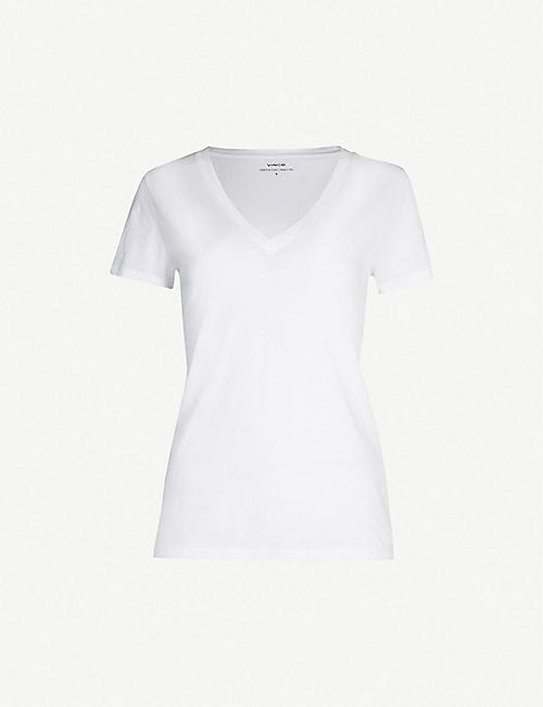 VINCE: V-neck cotton-jersey T-shirt