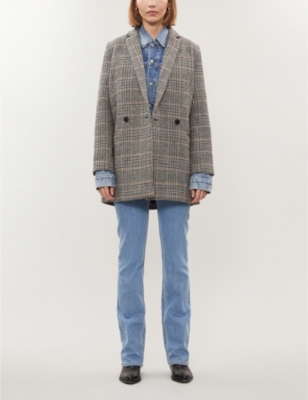 SAMSOE & SAMSOE DITTE CHECKED WOOL-BLEND JACKET 