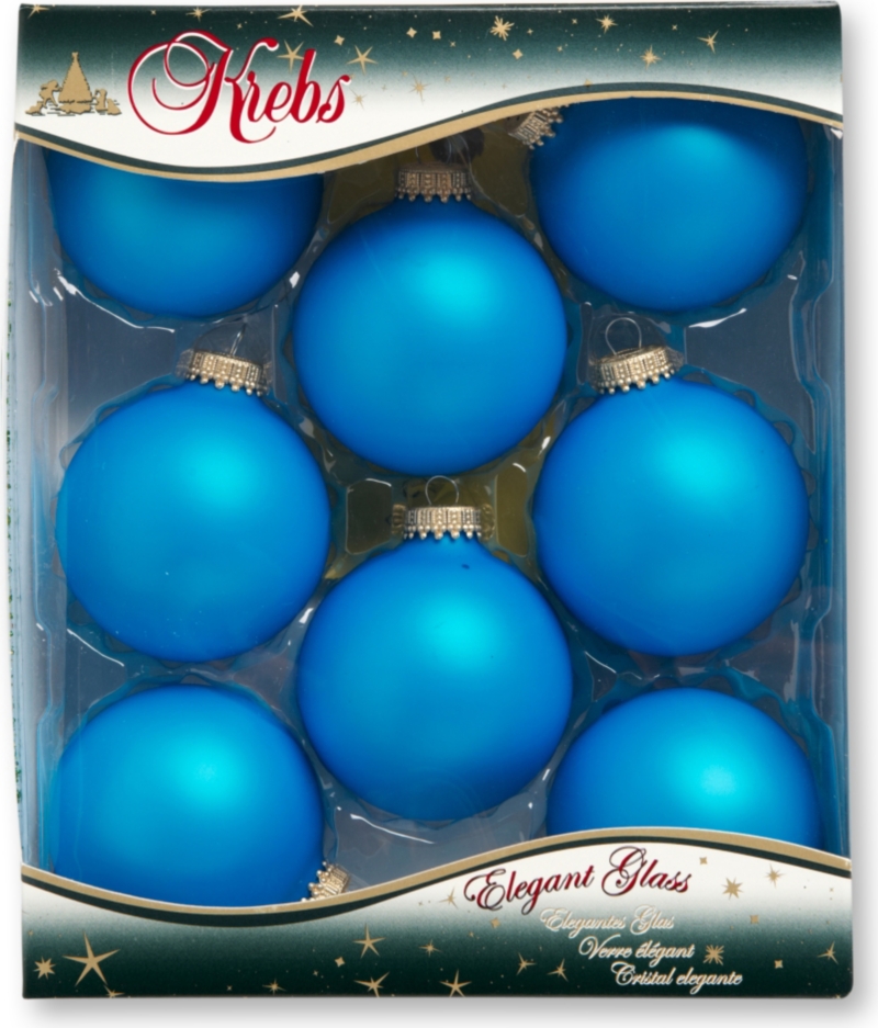 Turquoise set of eight baubles   CHRISTMAS   Categories   Home & Tech 