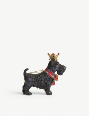 CHRISTMAS Scottie dog with crown Christmas tree ornament 7.5cm