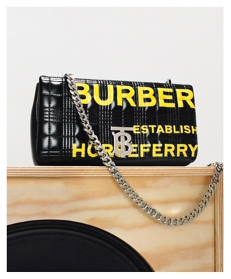 Burberry Horseferry Print Quilted Lola Bum Bag in Black