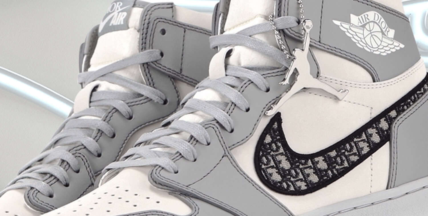 Jordan x Dior Grey/White Leather Air Jordan 1 Retro High Top