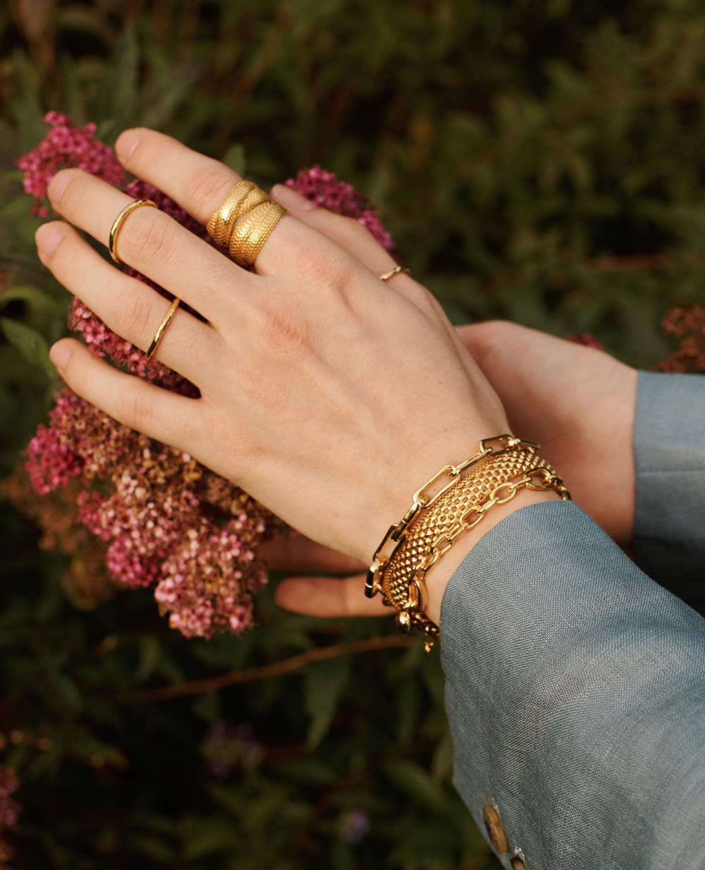 Chains Gold Plated Bracelet in Silver - Bottega Veneta