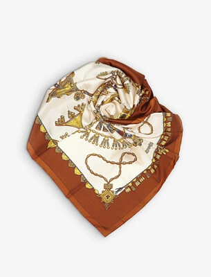 RESELFRIDGES - Pre-loved Hermès Parures des Sables silk scarf