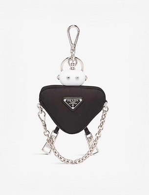 my black and white prada with Laduree keychain