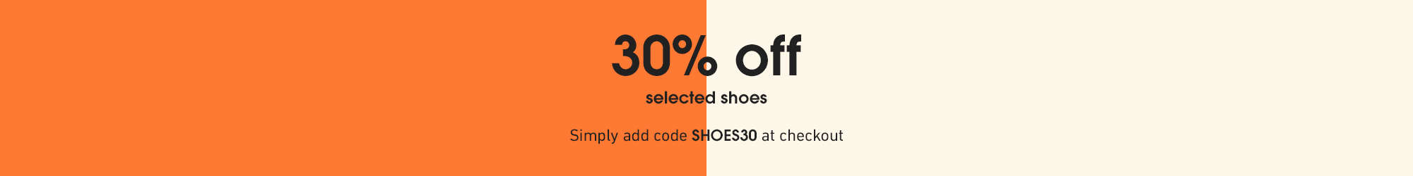 30% off selected shoes