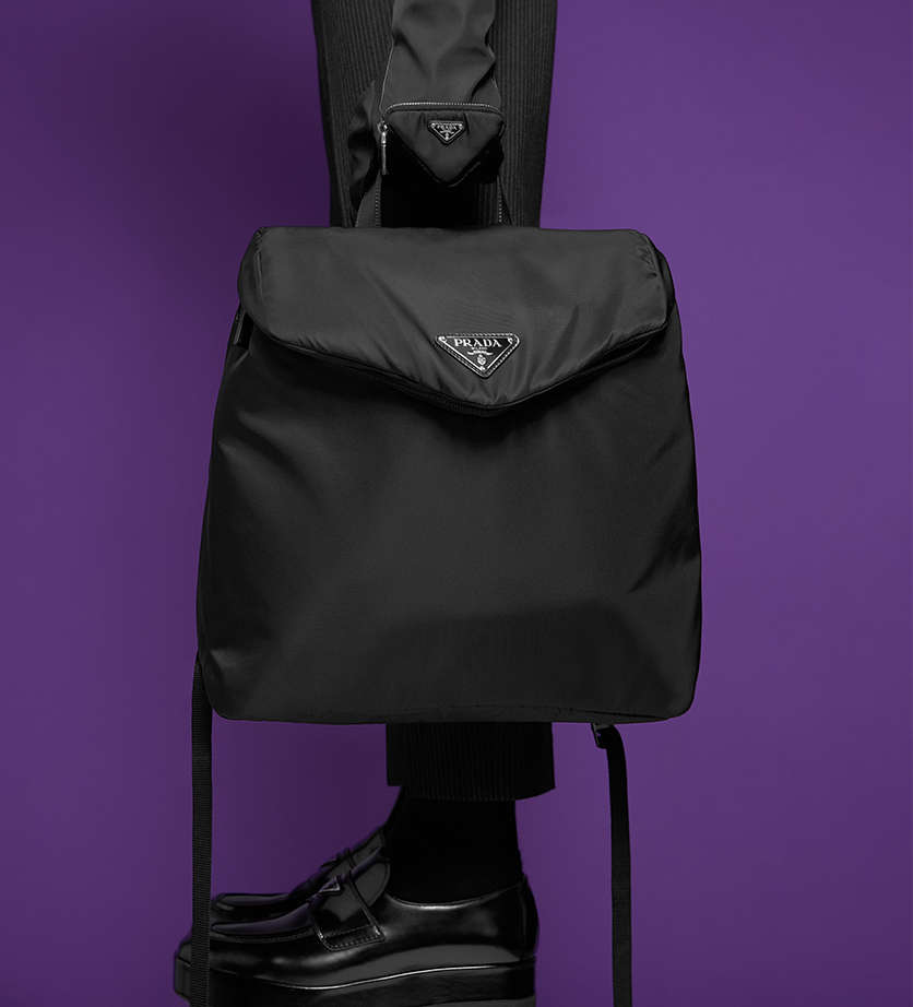 PRADA 21AW Re nylon バックパック raf simons Prada Re-Nylon logo-plaque Backpack | Black | FARFETCH JO