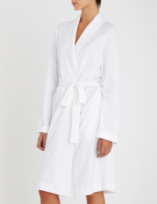 white jersey dressing gown