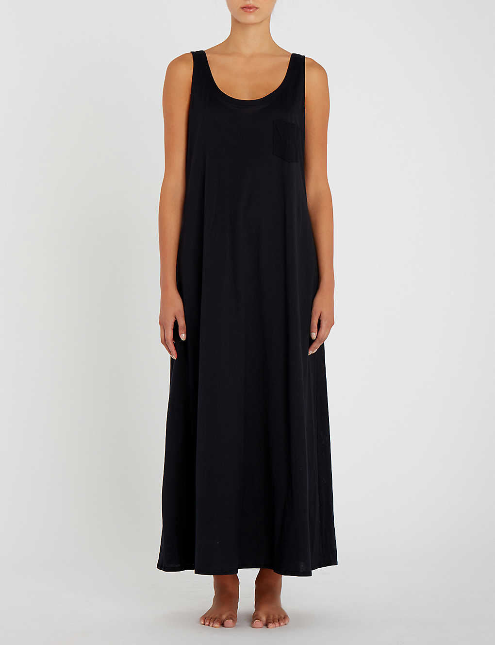 Hanro Womens Black Deluxe Cotton-jersey Night Dress