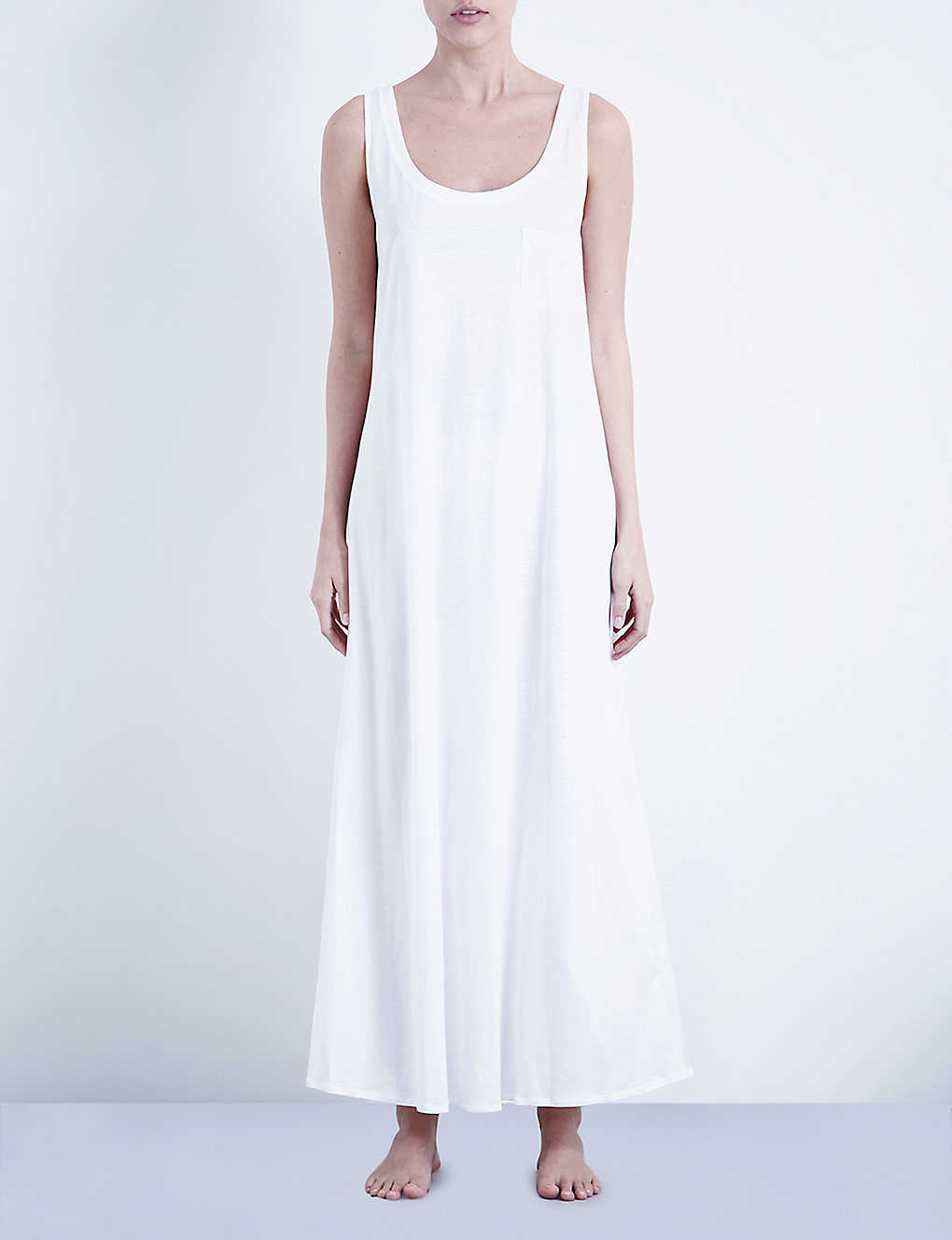 Hanro Womens White Deluxe Cotton-jersey Night Dress