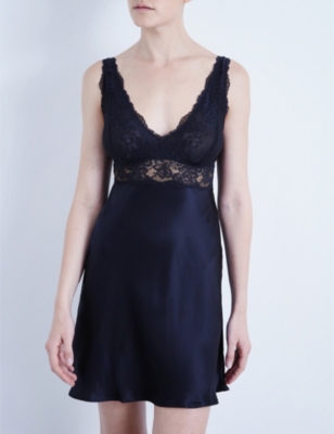 NK IMODE - Morgan Iconic floral lace and silk-satin chemise ...