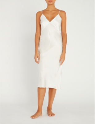 ivory silk slip dress