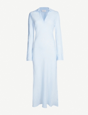 bias cut linen dress