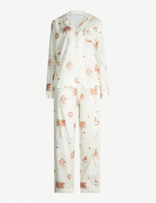 DESMOND AND DEMPSEY - Milou wide-leg cotton pyjama bottoms | Selfridges.com