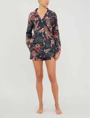 DESMOND AND DEMPSEY: Animal-print cotton pyjama set