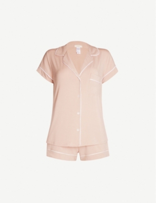 Eberjey Gisele Stretch-jersey Pyjama Set In Misty Rose Ivory