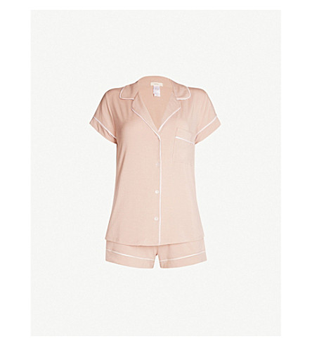 Eberjey Gisele Stretch-jersey Pyjama Set In Misty Rose Ivory