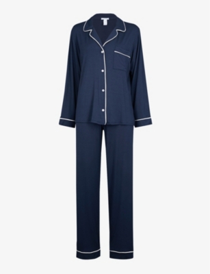 Eberjey Gisele Jersey Pyjama Set In Navy/ivory