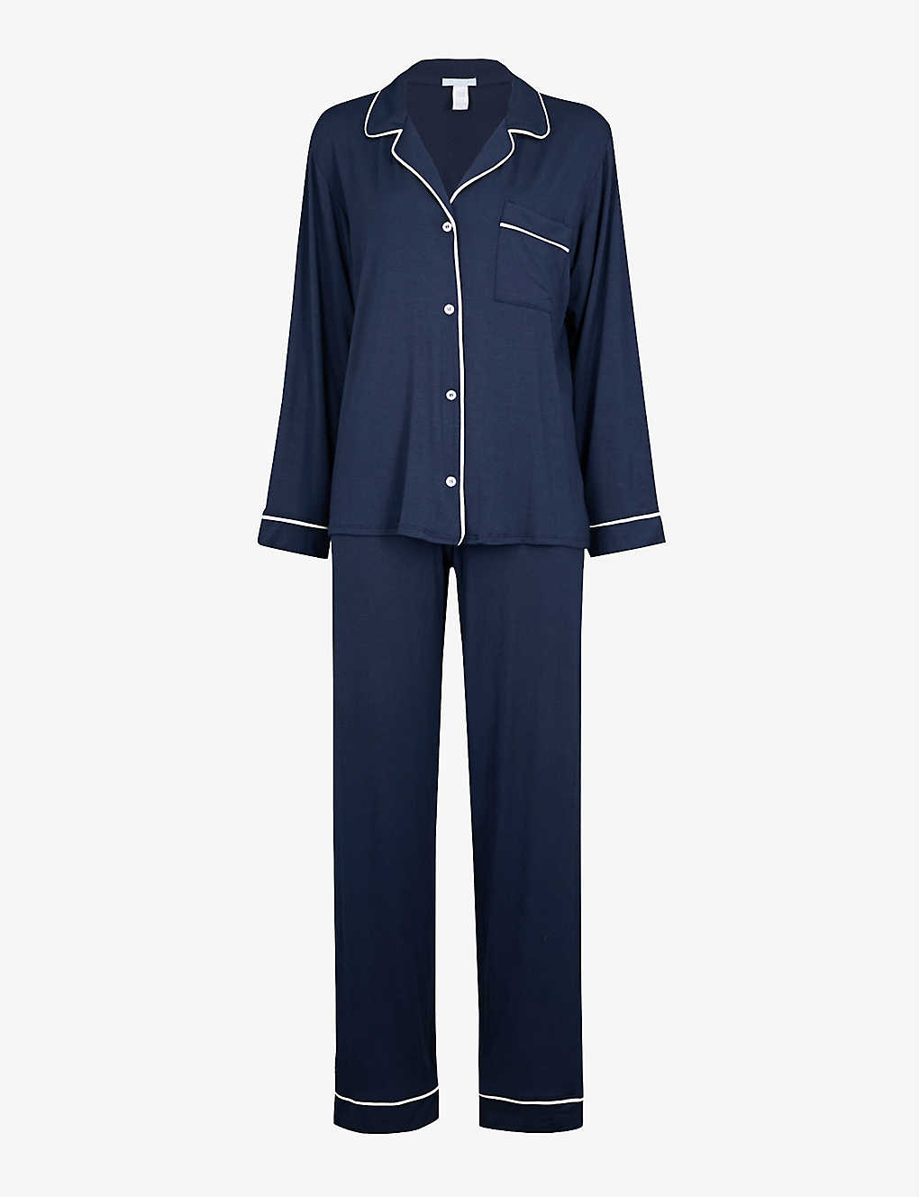 Eberjey Gisele Jersey Pyjama Set In Navy/ivory