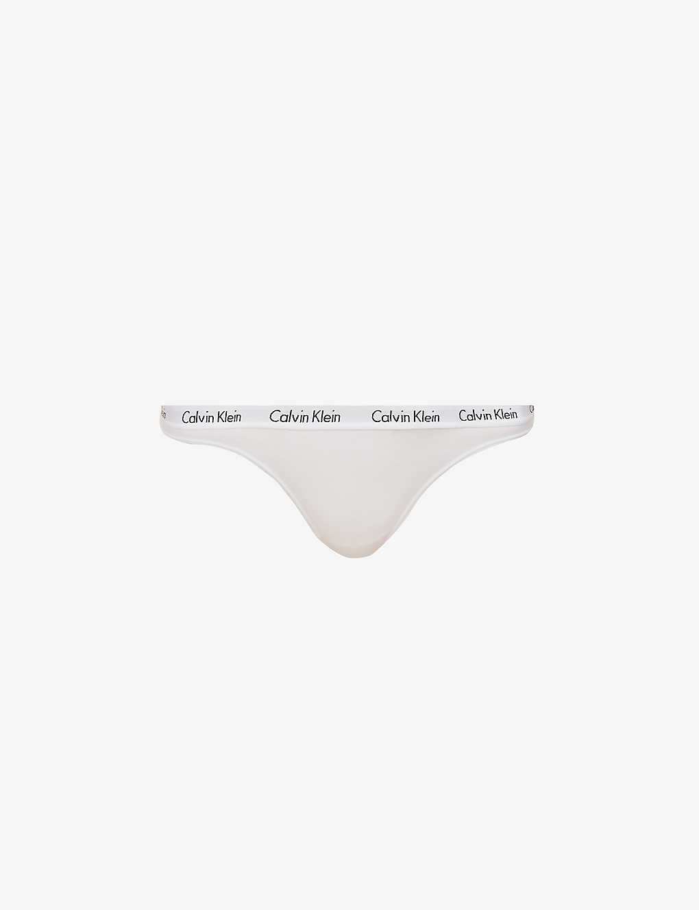 Calvin Klein Womens 100 White Carousel Cotton-jersey Thong