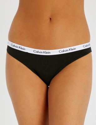 Shop Calvin Klein Women's 001 Black Carousel Jersey Bikini Briefs