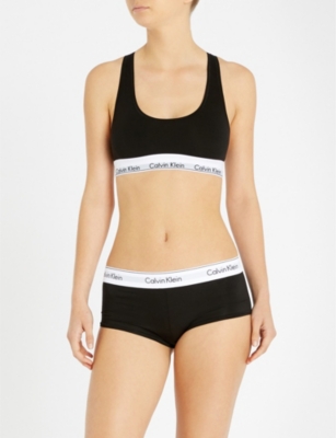 Shop Calvin Klein Women's 001 Black Modern Stretch-cotton Bralette