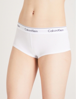 Shop Calvin Klein Women's White Modern Cotton Jersey Boy Shorts