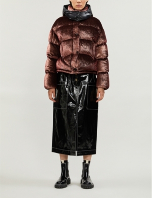 moncler caille metallic puffer coat