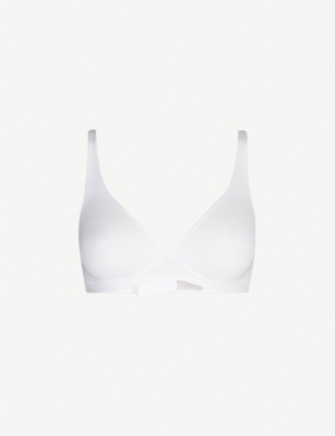 Hanro Dorea Ribbed Cotton Wireless Bra In Grey