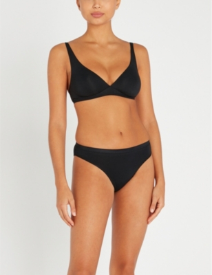 Hanro Seamless Midi Stretch-cotton Briefs In 0019 Black