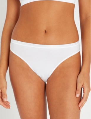 Hanro Seamless Midi Stretch-cotton Briefs In 0101 White