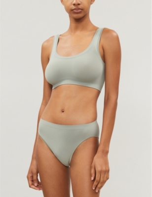 Hanro Touch Feeling Stretch-jersey Crop Top In Soft Pistachio