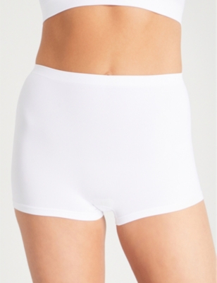 Shop Hanro Women's White Touch Feeling Microfiber Boy Shorts