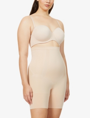 Spanx Womens Soft Nude Oncore High-waist Mid-thigh Stretch-jersey Shorts In Soft Nude